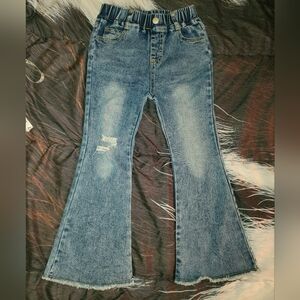Shein Girls Size 7Y Pull On, Distressed, Flared Jeans
